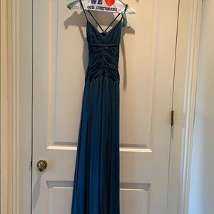 Teal evening dress